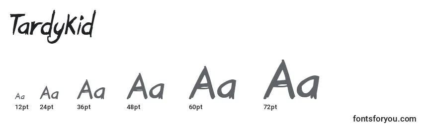 TardyKid Font Sizes