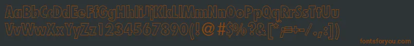 Czcionka FutoralcooutdbNormal – brązowe czcionki na czarnym tle