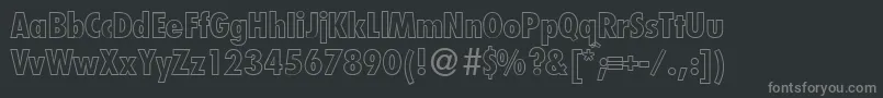 フォントFutoralcooutdbNormal – 黒い背景に灰色の文字