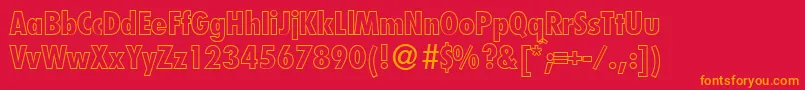 FutoralcooutdbNormal Font – Orange Fonts on Red Background