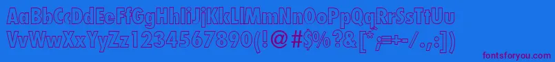 FutoralcooutdbNormal Font – Purple Fonts on Blue Background