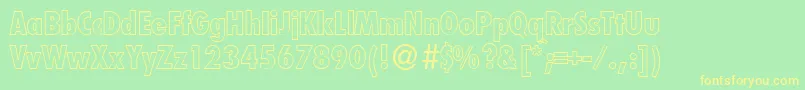 FutoralcooutdbNormal Font – Yellow Fonts on Green Background