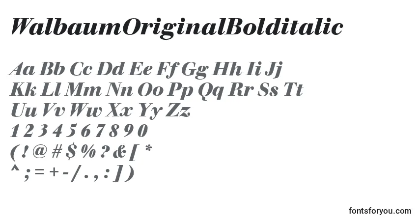 Шрифт WalbaumOriginalBolditalic – алфавит, цифры, специальные символы