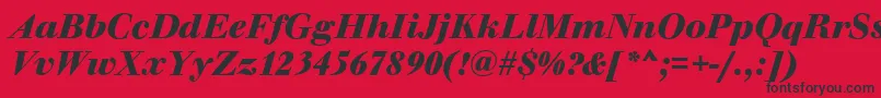 WalbaumOriginalBolditalic Font – Black Fonts on Red Background