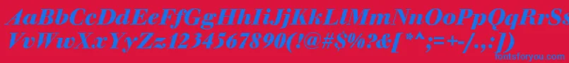 WalbaumOriginalBolditalic Font – Blue Fonts on Red Background