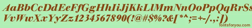 WalbaumOriginalBolditalic Font – Brown Fonts on Green Background