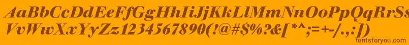 WalbaumOriginalBolditalic Font – Brown Fonts on Orange Background