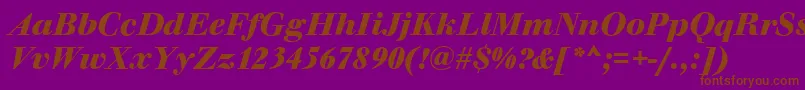 WalbaumOriginalBolditalic Font – Brown Fonts on Purple Background