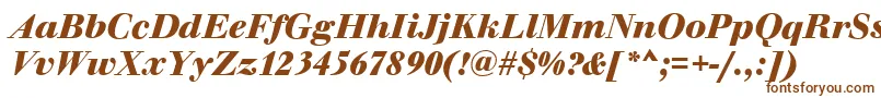 WalbaumOriginalBolditalic-Schriftart – Braune Schriften auf weißem Hintergrund