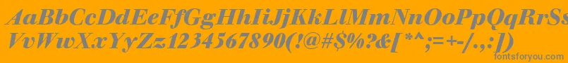 WalbaumOriginalBolditalic Font – Gray Fonts on Orange Background