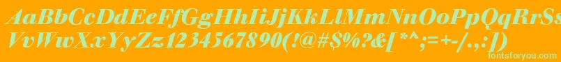 WalbaumOriginalBolditalic Font – Green Fonts on Orange Background