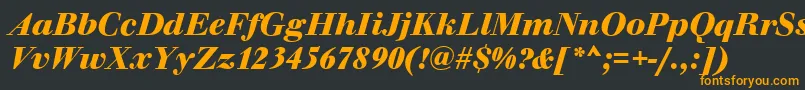 Шрифт WalbaumOriginalBolditalic – оранжевые шрифты на чёрном фоне