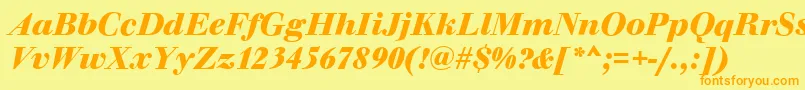 WalbaumOriginalBolditalic Font – Orange Fonts on Yellow Background