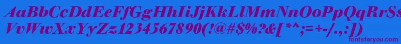 WalbaumOriginalBolditalic Font – Purple Fonts on Blue Background