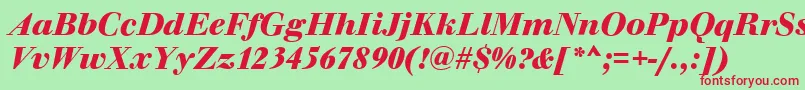 WalbaumOriginalBolditalic Font – Red Fonts on Green Background