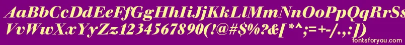 WalbaumOriginalBolditalic Font – Yellow Fonts on Purple Background