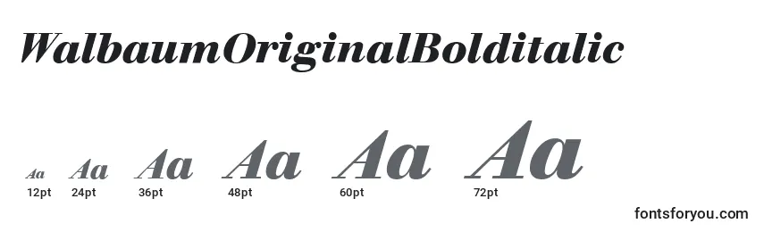 Размеры шрифта WalbaumOriginalBolditalic