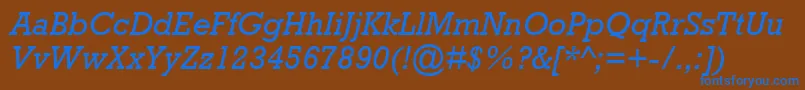AstuteSsiItalic-fontti – siniset fontit ruskealla taustalla