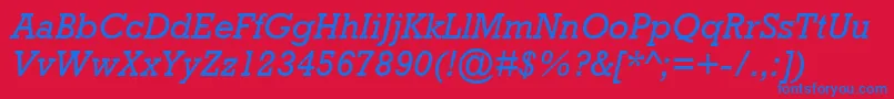 AstuteSsiItalic Font – Blue Fonts on Red Background