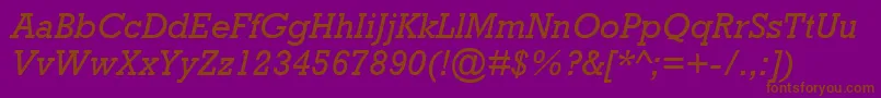 Czcionka AstuteSsiItalic – brązowe czcionki na fioletowym tle