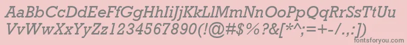 フォントAstuteSsiItalic – ピンクの背景に灰色の文字
