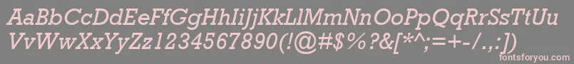 フォントAstuteSsiItalic – 灰色の背景にピンクのフォント