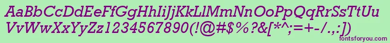 AstuteSsiItalic Font – Purple Fonts on Green Background