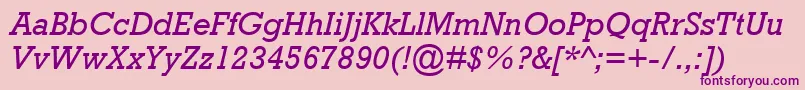 AstuteSsiItalic-fontti – violetit fontit vaaleanpunaisella taustalla