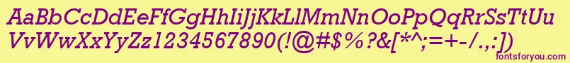 Шрифт AstuteSsiItalic – фиолетовые шрифты на жёлтом фоне
