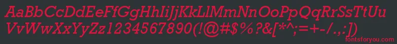 フォントAstuteSsiItalic – 黒い背景に赤い文字