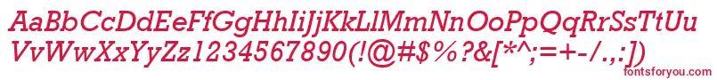 Czcionka AstuteSsiItalic – czerwone czcionki na białym tle