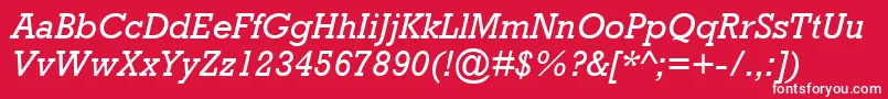 AstuteSsiItalic-fontti – valkoiset fontit punaisella taustalla