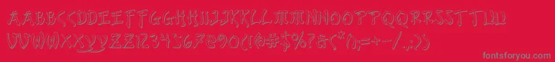 Bushidos Font – Gray Fonts on Red Background