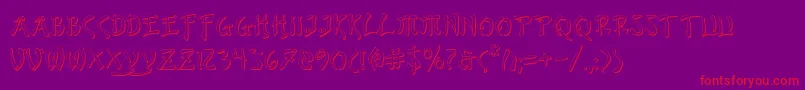 フォントBushidos – 紫の背景に赤い文字