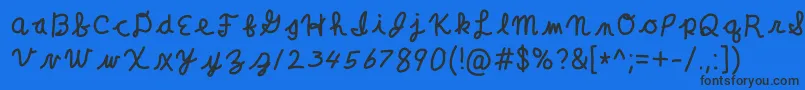 Шрифт ClaraLeeCursive – чёрные шрифты на синем фоне