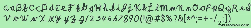 フォントClaraLeeCursive – 緑の背景に黒い文字