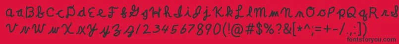 ClaraLeeCursive Font – Black Fonts on Red Background