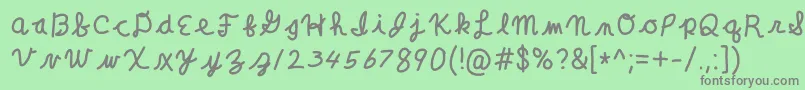 フォントClaraLeeCursive – 緑の背景に灰色の文字