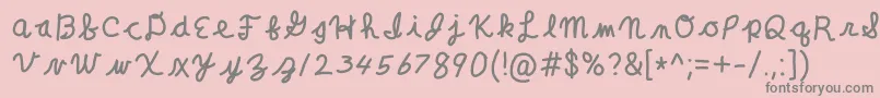 ClaraLeeCursive Font – Gray Fonts on Pink Background