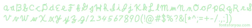 ClaraLeeCursive Font – Green Fonts on White Background