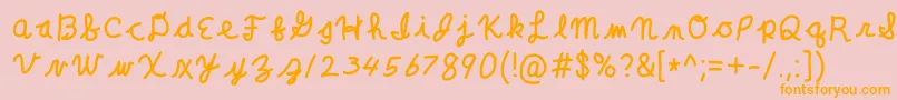 ClaraLeeCursive Font – Orange Fonts on Pink Background