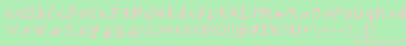 ClaraLeeCursive Font – Pink Fonts on Green Background