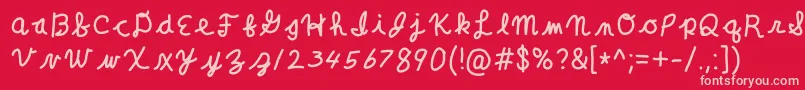 ClaraLeeCursive-Schriftart – Rosa Schriften auf rotem Hintergrund