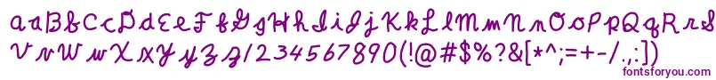 ClaraLeeCursive Font – Purple Fonts on White Background