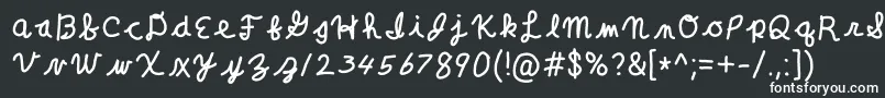 Шрифт ClaraLeeCursive – белые шрифты на чёрном фоне