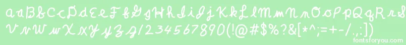 ClaraLeeCursive Font – White Fonts on Green Background