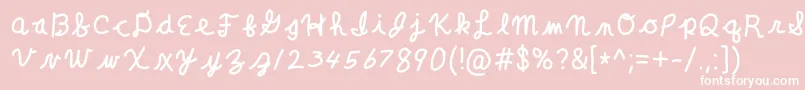 ClaraLeeCursive Font – White Fonts on Pink Background