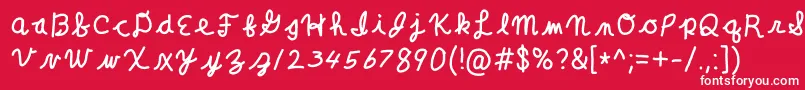 ClaraLeeCursive Font – White Fonts on Red Background