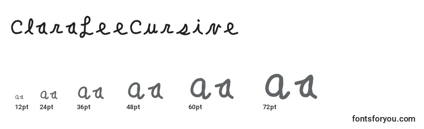 ClaraLeeCursive Font Sizes