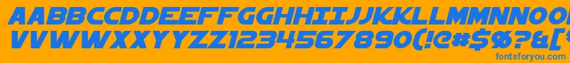 StarkillerItalic Font – Blue Fonts on Orange Background